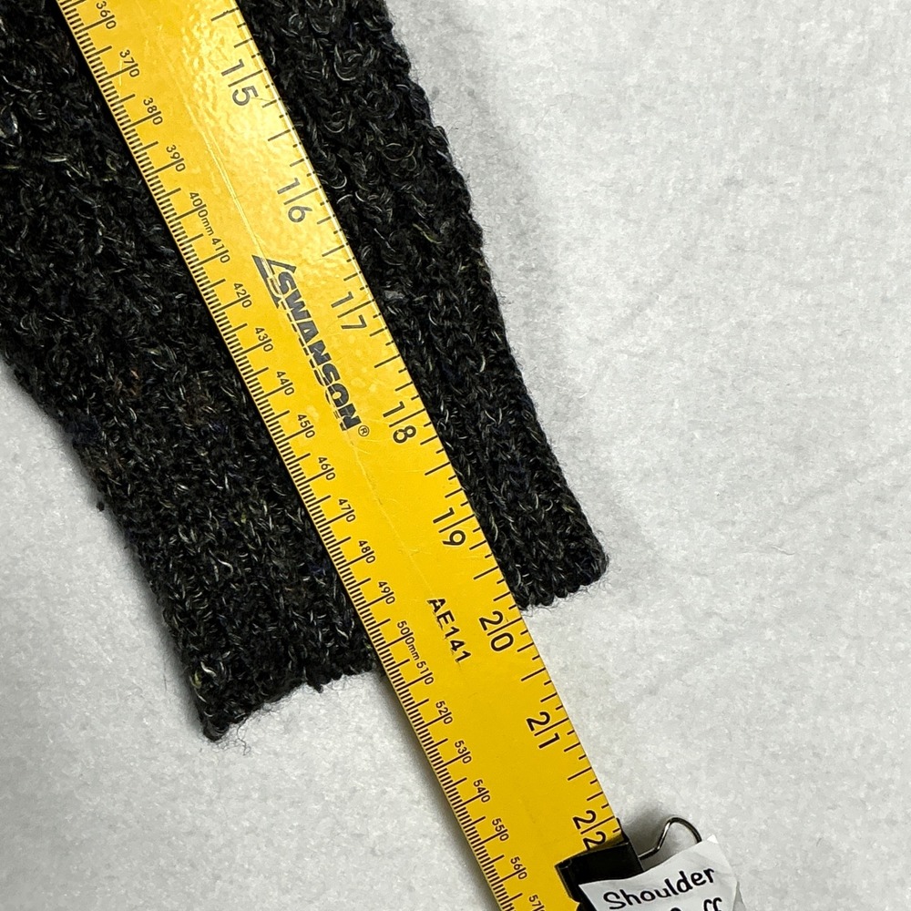 Free People Size M Tweedy Dark Gray Wool Blend Chunky Turtleneck Sweater Dylan - Picture 5 of 15